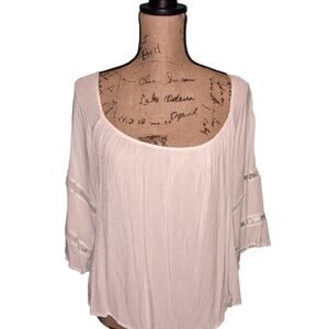 White Charlotte‎ russe boat neck bell sleev…